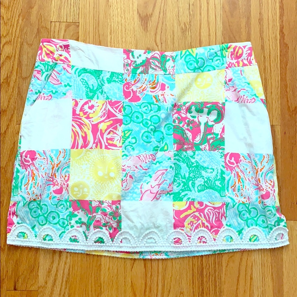 Lilly Pulitzer Multi State Patch Marigold Skort - image 1